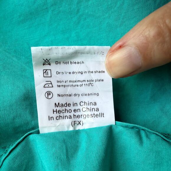 Coofandy Casual Short Sleeve Shirt Mens Large Green Slim Fit Button Paisley Trim - Picture 13 of 13